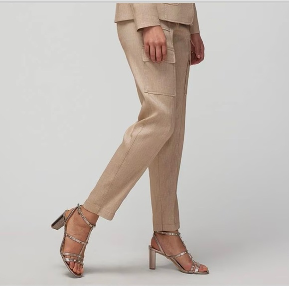 NWT WHBM Linen Blend Utility Trousers. Color: Sahara Twill. Size 6P. - Picture 11 of 11